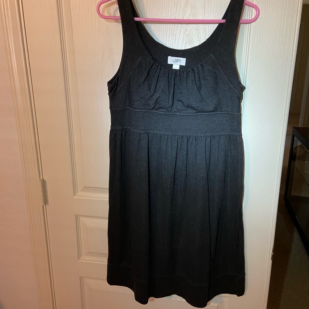 Ann Taylor Loft Knee-Length Sleeveless Dark Heather Grey Dress